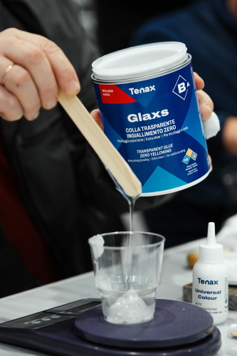 клей эпоксидный двухкомпонентный для камня glaxs a+b прозрачный жидкий 1+0.75 л, tenax