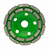 алмазная шлифовальная чашка по бетону greenlux 125*22,2 мм двухрядная diamaster