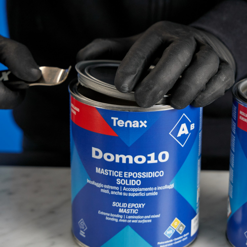 клей эпоксидный двухкомпонентный для камня domo-10 белый густой 1+1л  tenax