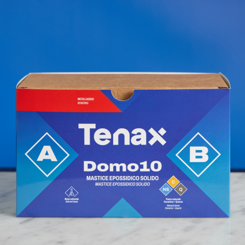 клей эпоксидный двухкомпонентный для камня domo-10 белый густой 1+1л  tenax