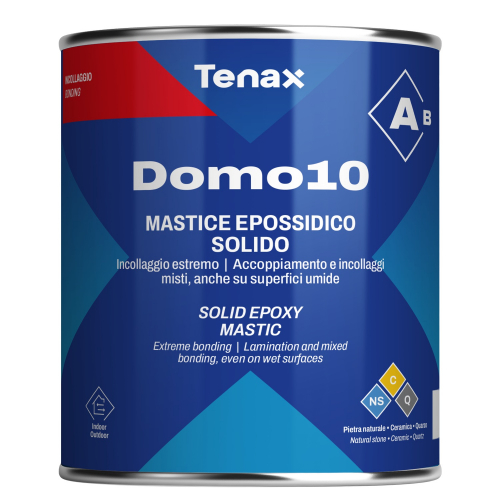 клей эпоксидный двухкомпонентный для камня domo-10 белый густой 1+1л  tenax