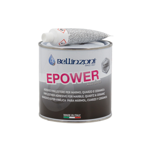 клей полиэфирный для камня epower прозрачный густой 0,75л bellinzoni
