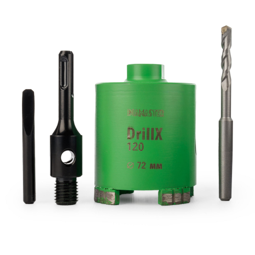 алмазная коронка по бетону для подрозетников drillx-120 72 мм sds plus сухой рез laser diamaster