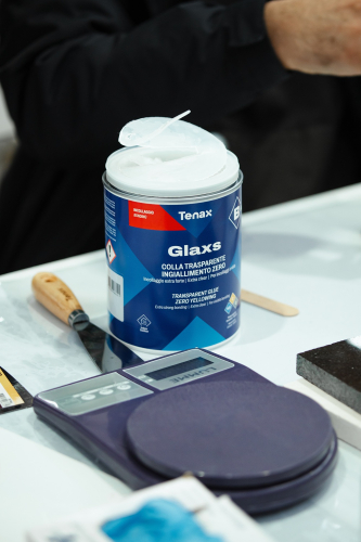 клей эпоксидный двухкомпонентный для камня glaxs a+b прозрачный густой 1+0.45 л tenax