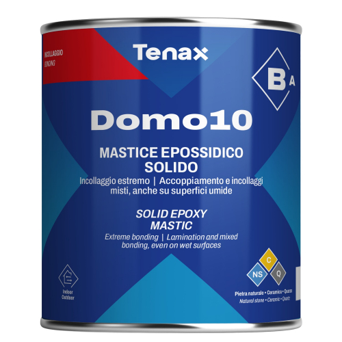 клей эпоксидный двухкомпонентный для камня domo-10 белый густой 1+1л  tenax