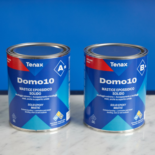 клей эпоксидный двухкомпонентный для камня domo-10 белый густой 1+1л  tenax