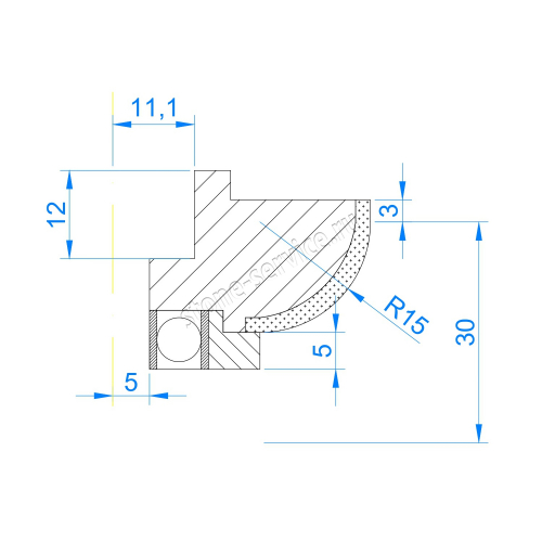 фреза профильная l-30/r15 (№ 1)  | спекание (гранит) hu gy