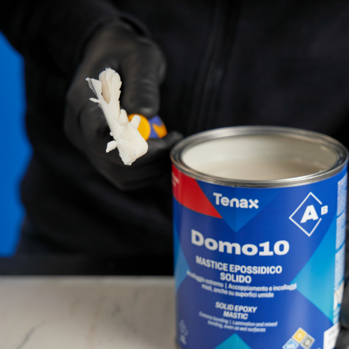 клей эпоксидный двухкомпонентный для камня domo-10 белый густой 1+1л  tenax
