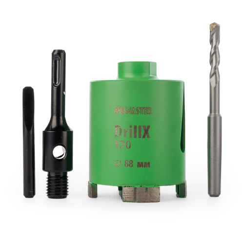 алмазная коронка по бетону для подрозетников drillx-120 68 мм sds plus сухой рез laser diamaster