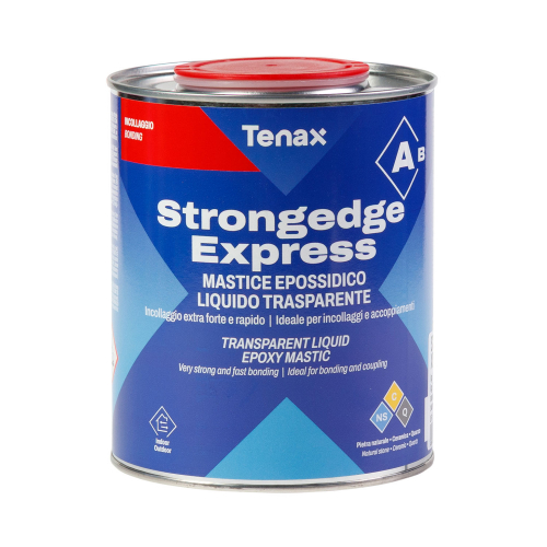 клей эпоксидный двухкомпонентный для камня strong edge a+b прозрачный жидкий 1+0,5л tenax