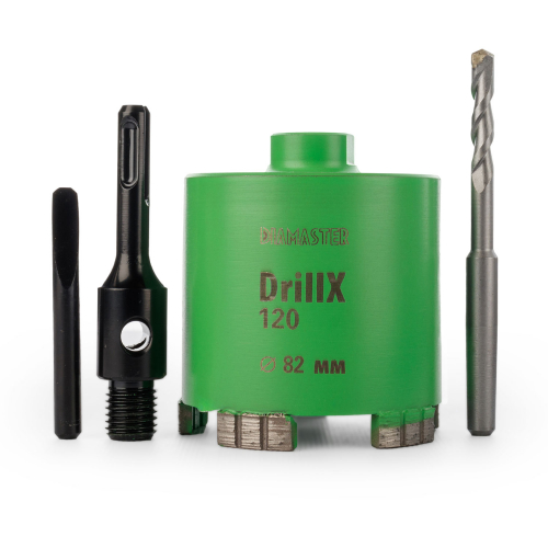 алмазная коронка по бетону для подрозетников drillx-120 82 мм sds plus сухой рез laser diamaster