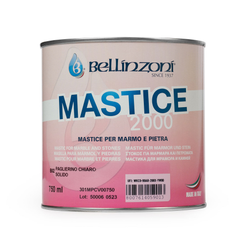 клей-мастика полиэфирный для камня mastice 2000 solido 02 светло-бежевый густой 0,75 л bellinzoni