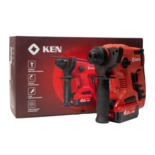 перфоратор аккумуляторный бесщеточный ken bl2120-40c 20v/4.0ah