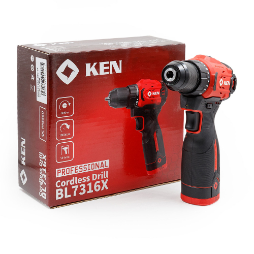 шуруповерт аккумуляторный бесщеточный bl7316x-20c ken